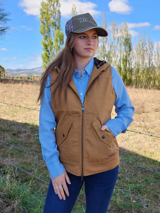 Outback Trading  Heidi Canvas Vest TAN