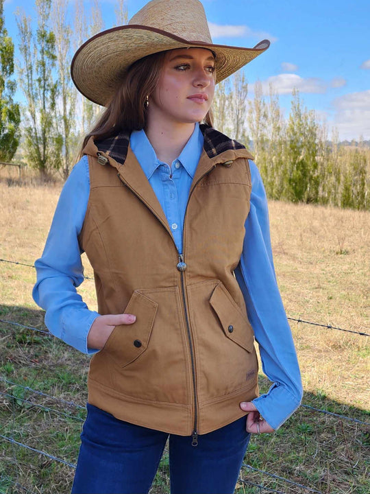 Outback Trading  Heidi Canvas Vest TAN
