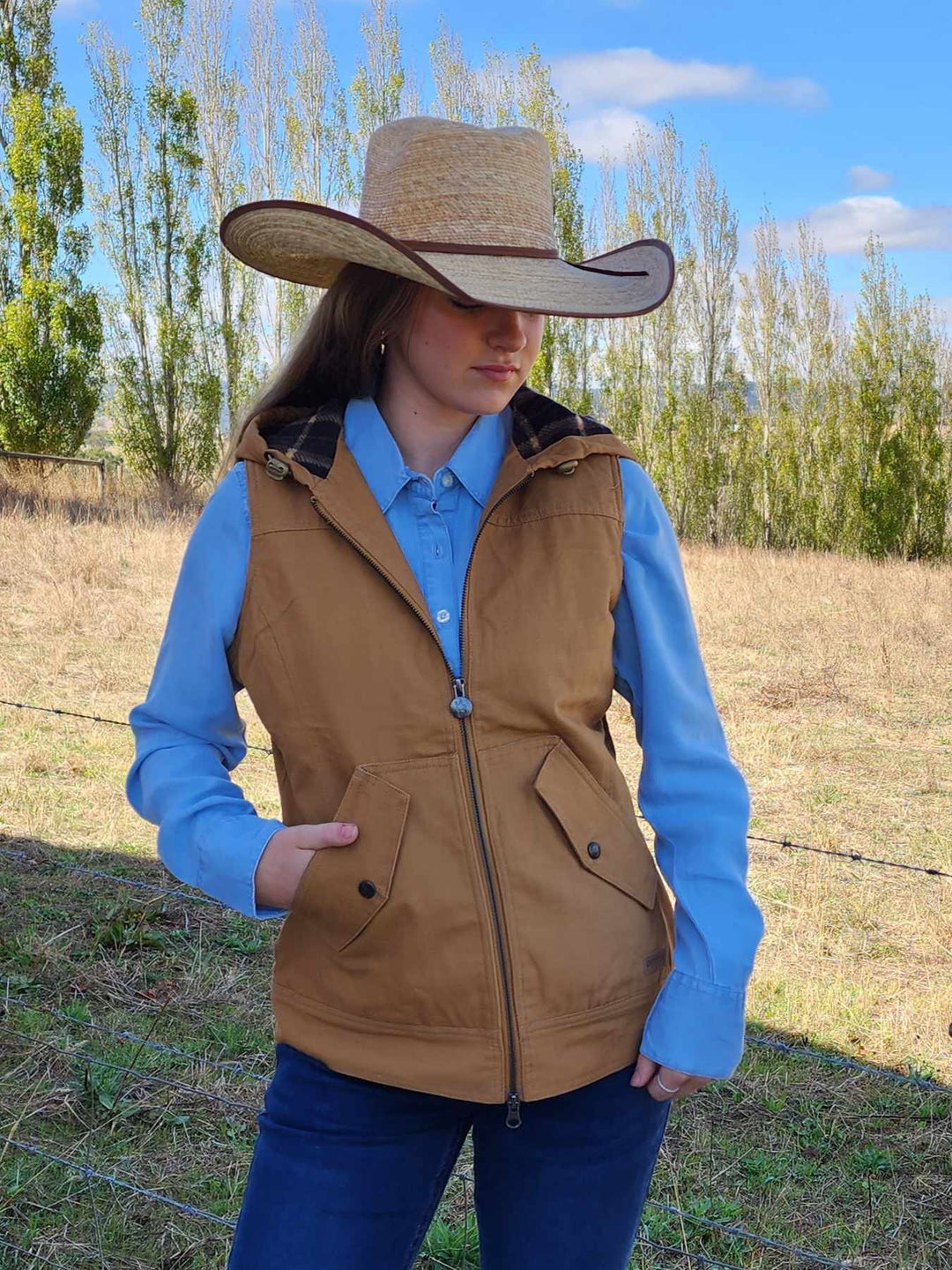 Outback Trading  Heidi Canvas Vest TAN