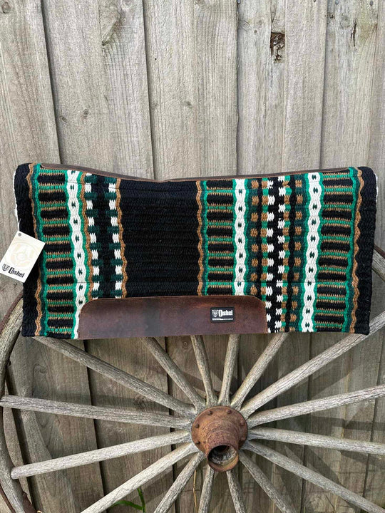 Western Saddle Pad Cashel Brand Black/Green  32x34