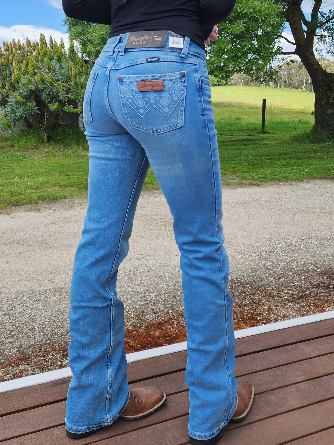 Wrangler USA Mae Paige Bootcut Paisley Jeans 34" Leg Size 27, 28,   3, 5