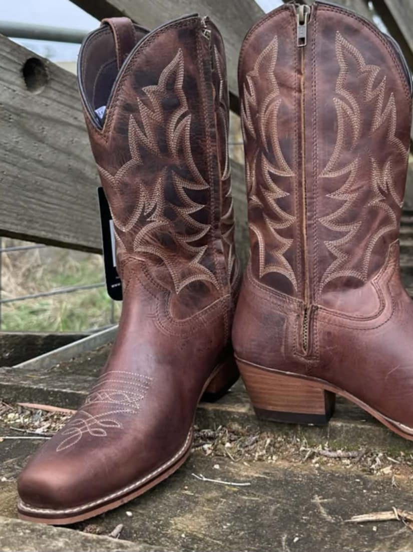 Pure Western Pioneer Leather Western Cowboy Boots