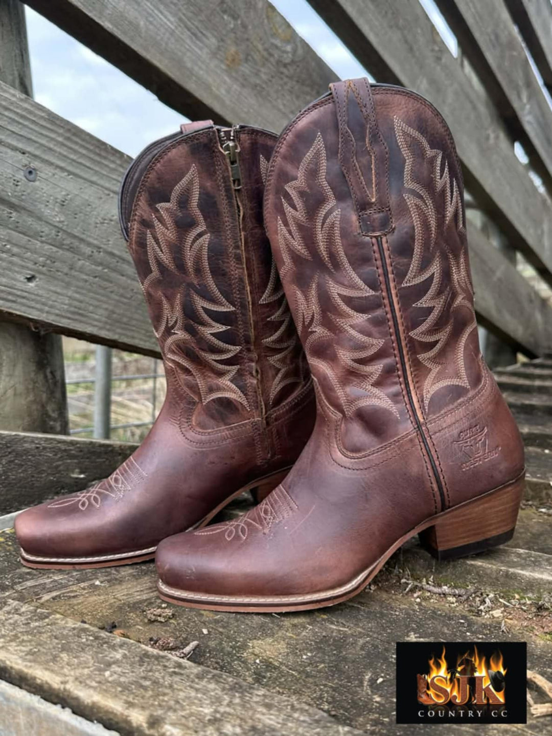 Pure Western Pioneer Leather Western Cowboy Boots