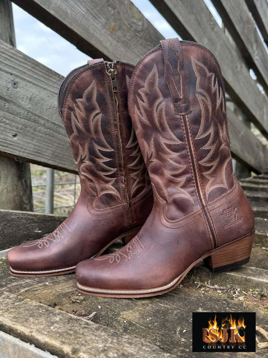 Pure Western Pioneer Leather Western Cowboy Boots
