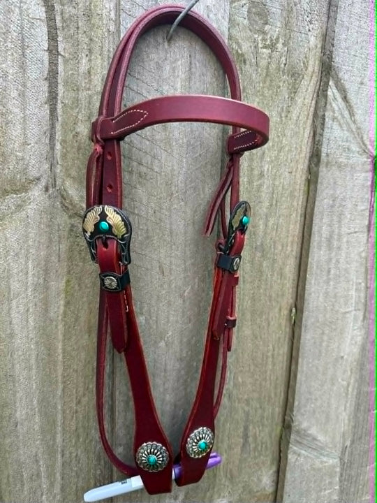 Bridle - Browband Pony Size Leather Fancy Buckle