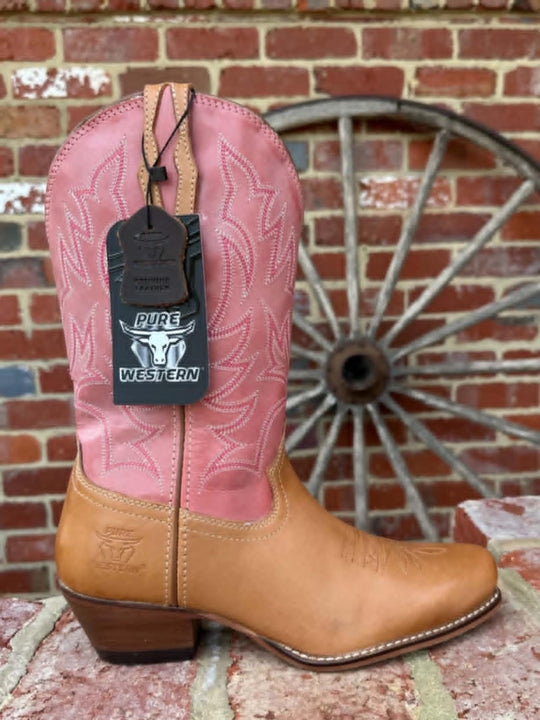 Pure Western Pioneer Leather Western Cowboy Boots