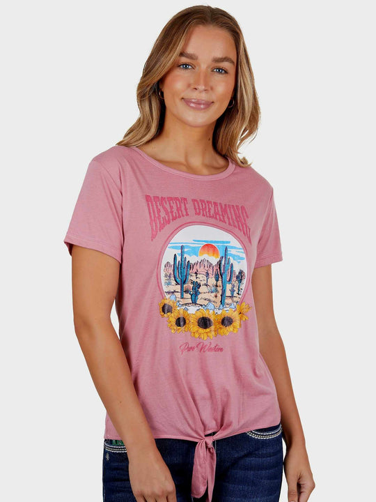 Pure Western Harper Tie Front Tee Top