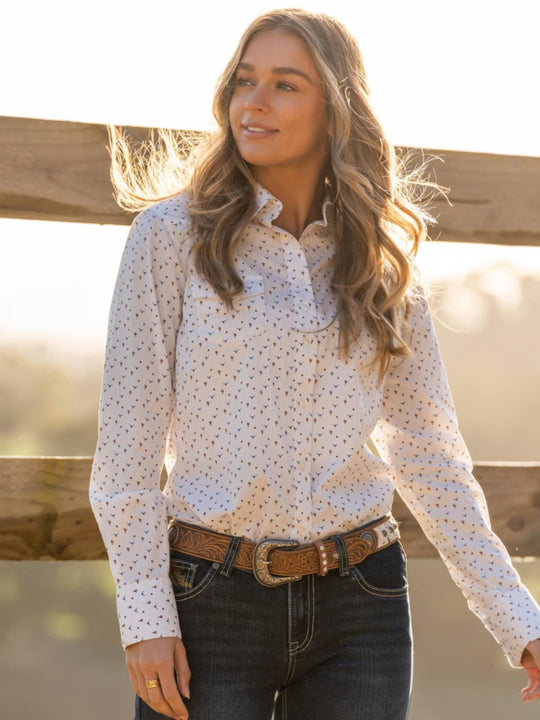 Pure Western Clara Steer Print Shirt