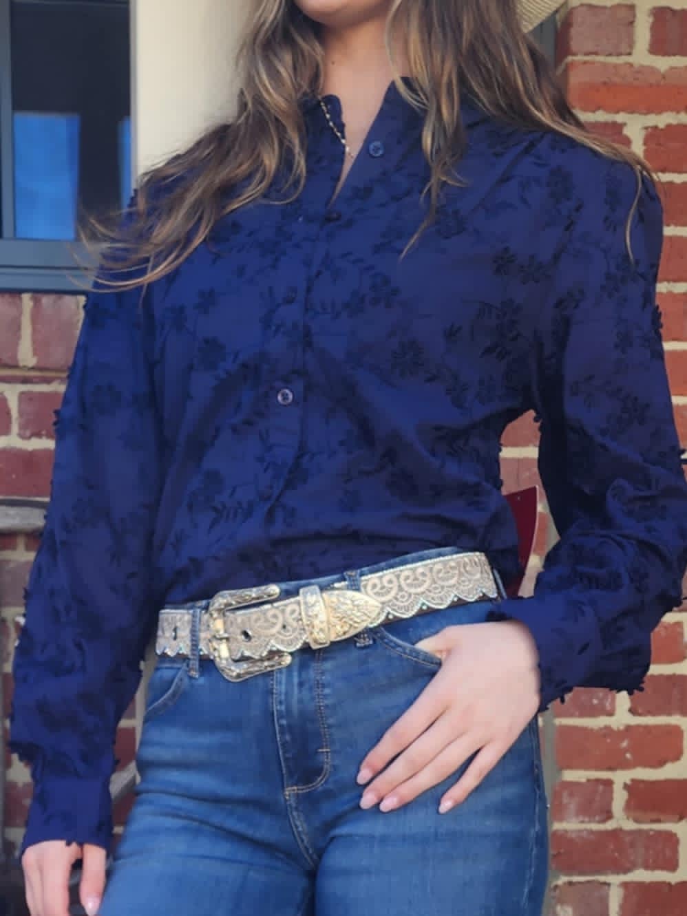 Thomas Cook Ladies Remy Navy Arena Dress Shirt