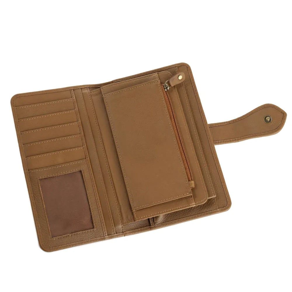 Western Hide & Leather Tooled Wallet
