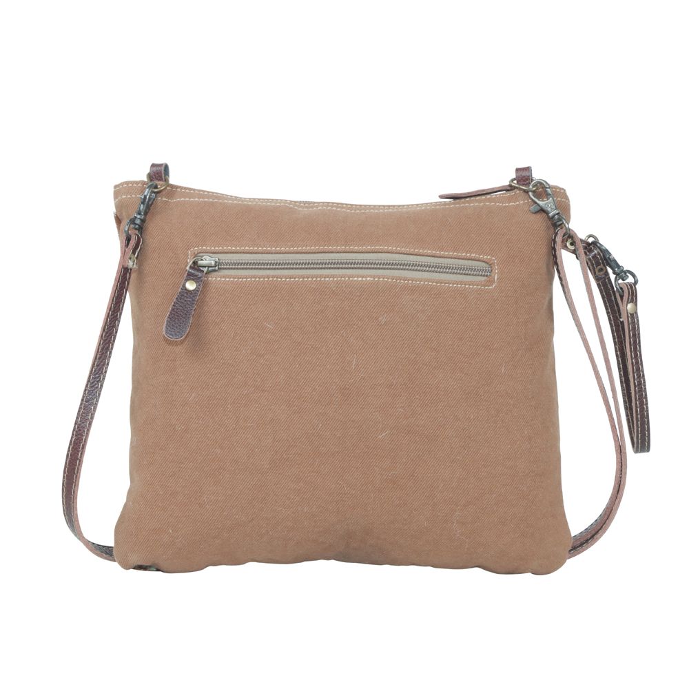 Western Hide Recycled Canvas Embossed Leather Crossbody