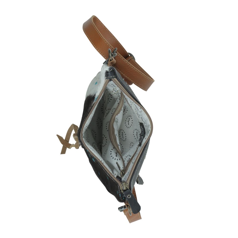 Western Hide Leather Small Crossbody Handbag