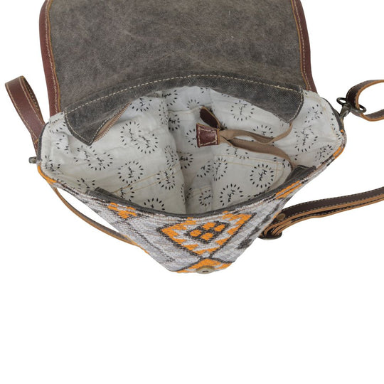 Western Hide Recycled Canvas & Hide Crossbody Handbag