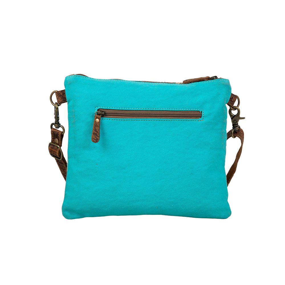 Western Leather Recycled Canvas Tribal Print Crossbody