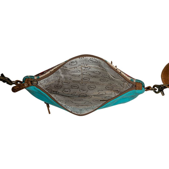 Western Leather Recycled Canvas Tribal Print Crossbody