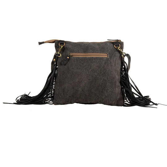 Western Hide & Leather  Crossbody w Fringe
