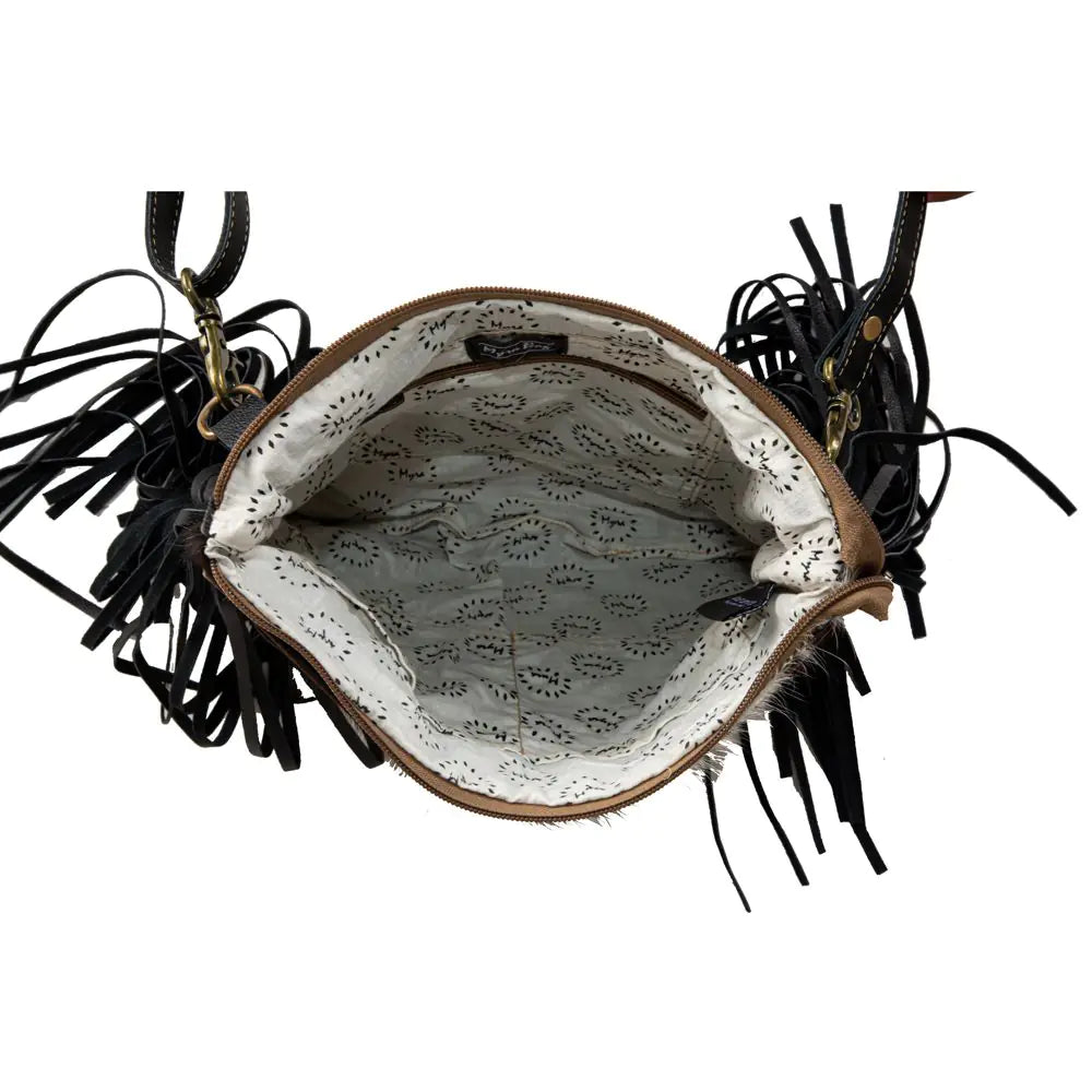 Western Hide & Leather  Crossbody w Fringe