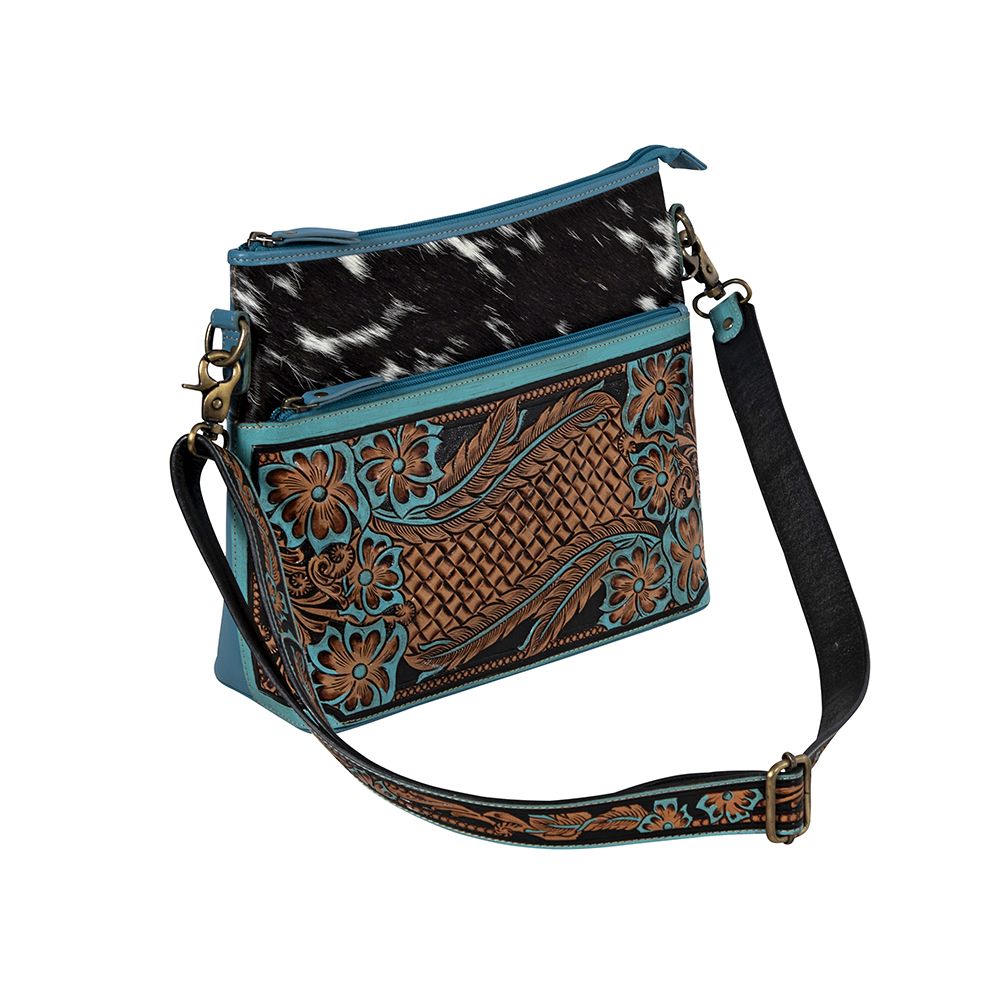 Western Hide & Genuine Tooled Leather Crossbody