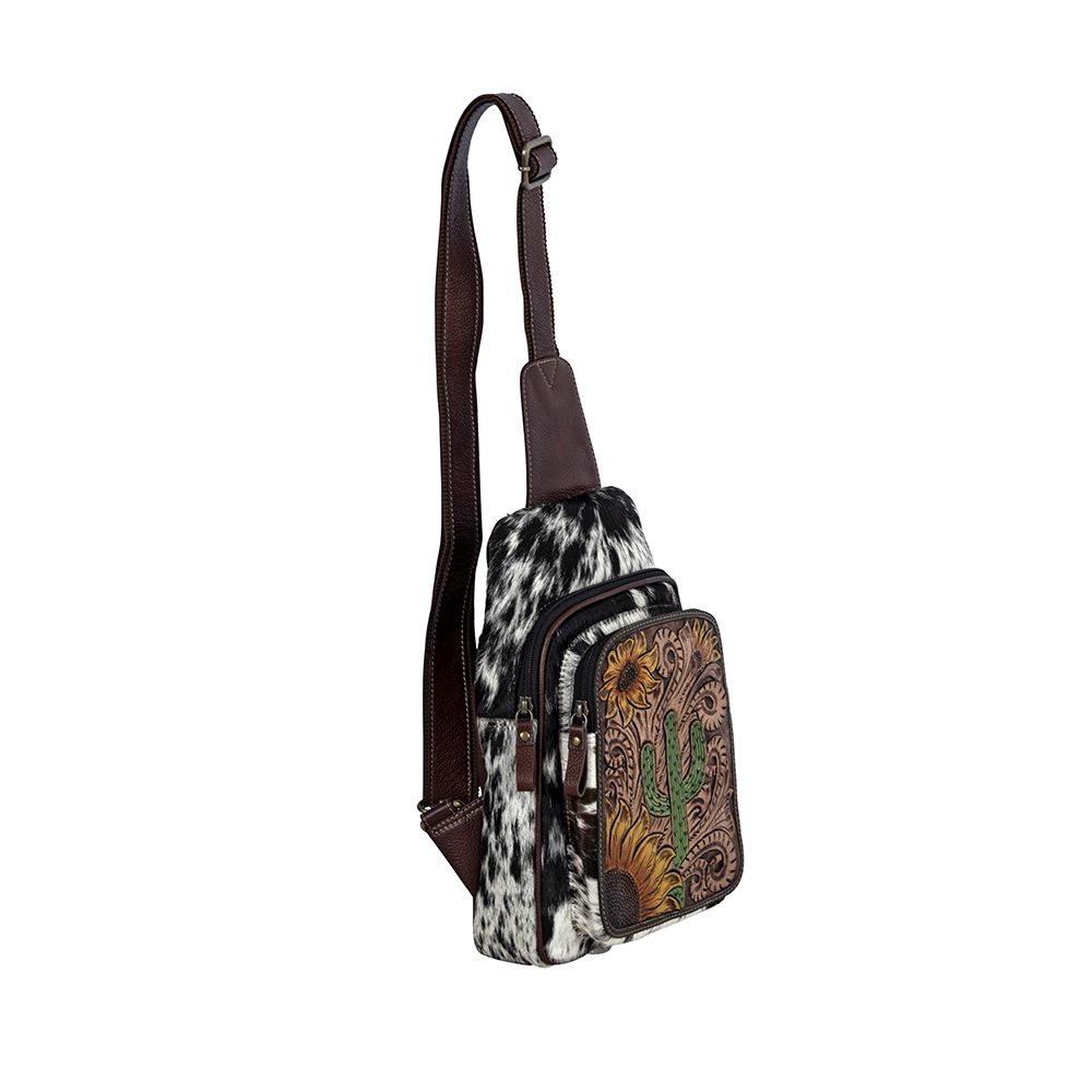 Backpack -  Hair on Hide and Leather Cactus Sling Bag