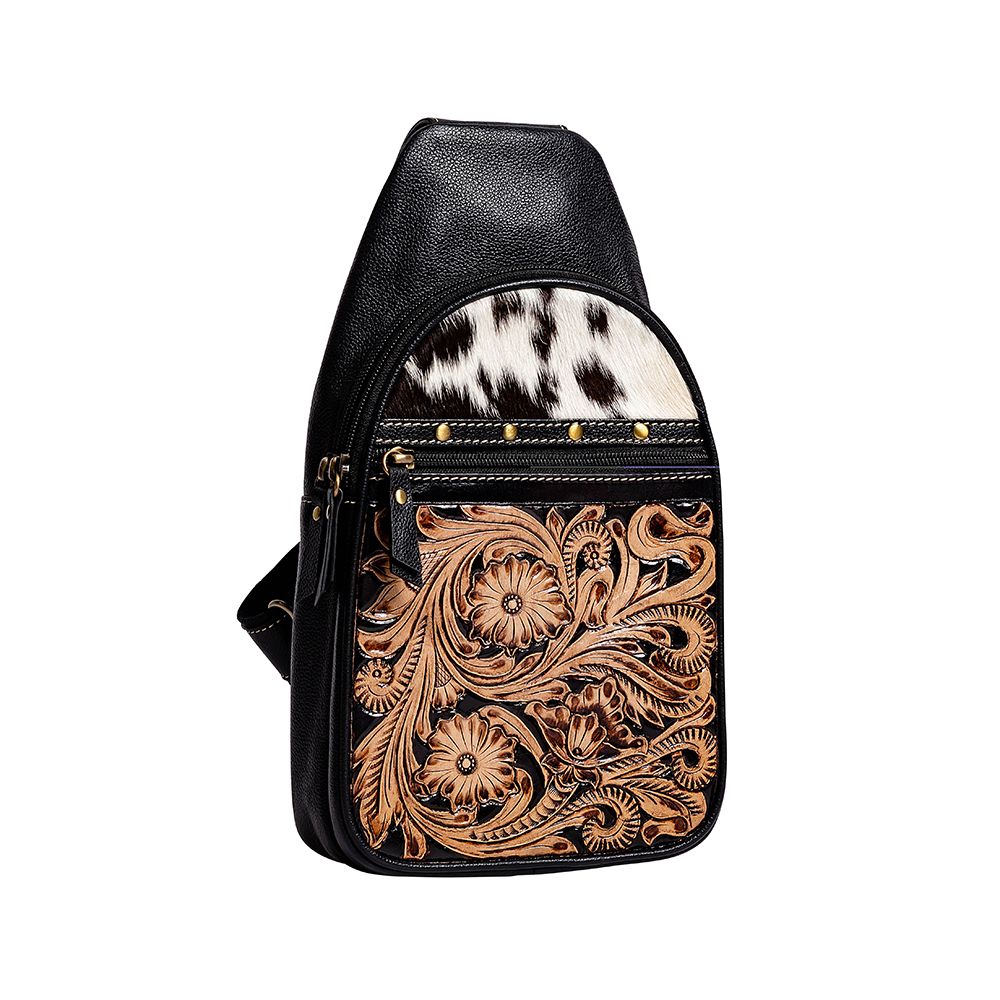 Backpack -  Hair on Hide and Leather Sling Bag
