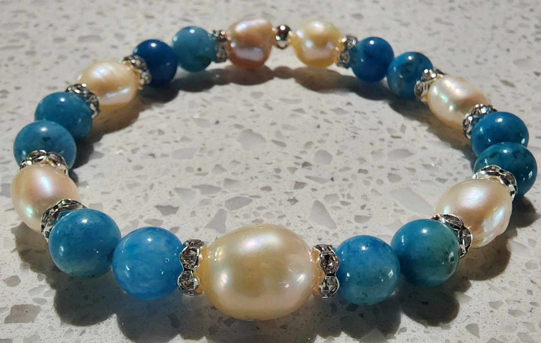 Jewellery - Genuine Semi Precious Gemstone & Freshwater Pearl Bracelet