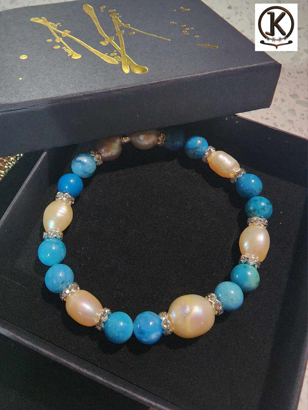Jewellery - Genuine Semi Precious Gemstone & Freshwater Pearl Bracelet