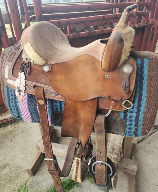 USED Saddle - Barrel Saddle 14" Allen Ranch Brand PICK UP ONLY