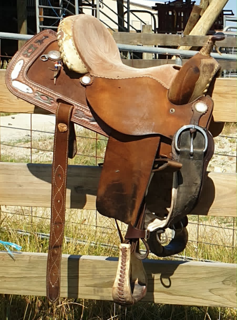 USED Saddle - Barrel Saddle 14" Allen Ranch Brand PICK UP ONLY