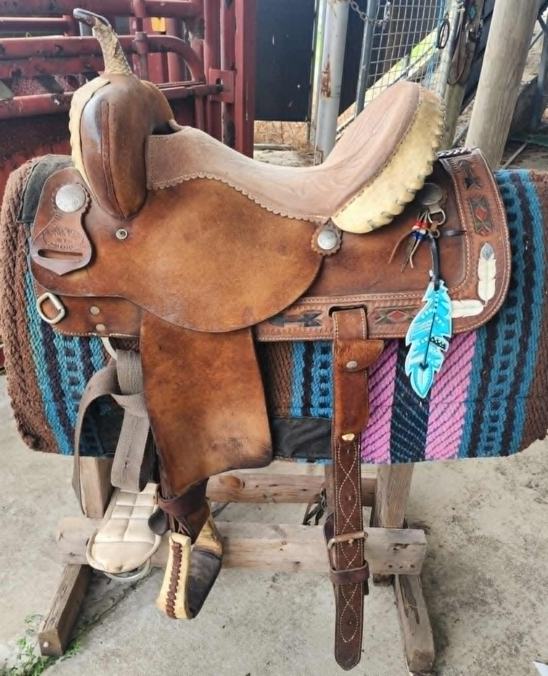 USED Saddle - Barrel Saddle 14" Allen Ranch Brand PICK UP ONLY