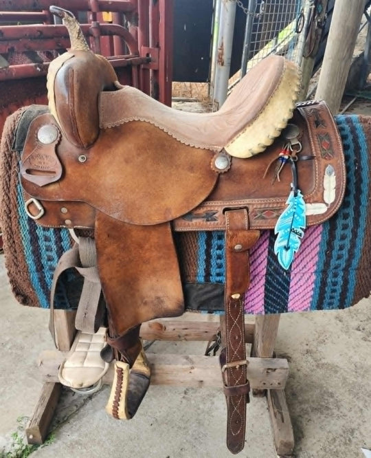 USED Saddle - Barrel Saddle 14" Allen Ranch Brand PICK UP ONLY