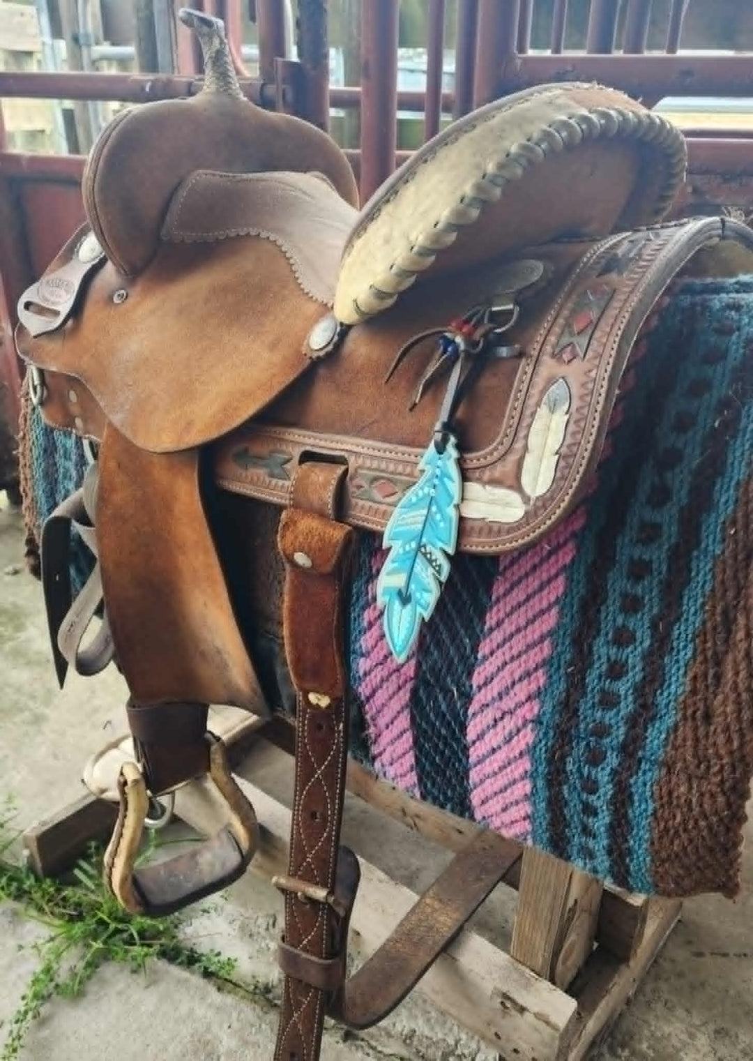 USED Saddle - Barrel Saddle 14" Allen Ranch Brand PICK UP ONLY