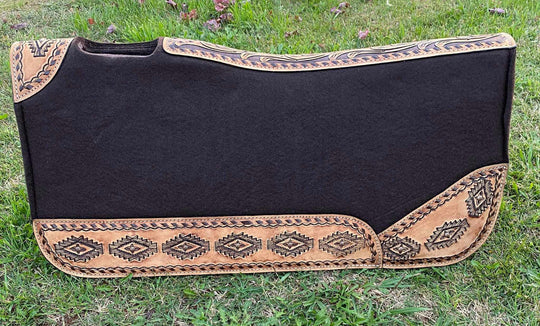 Western Saddle Pad  Felt Contoured 31" X 32"  Aztec Pattern