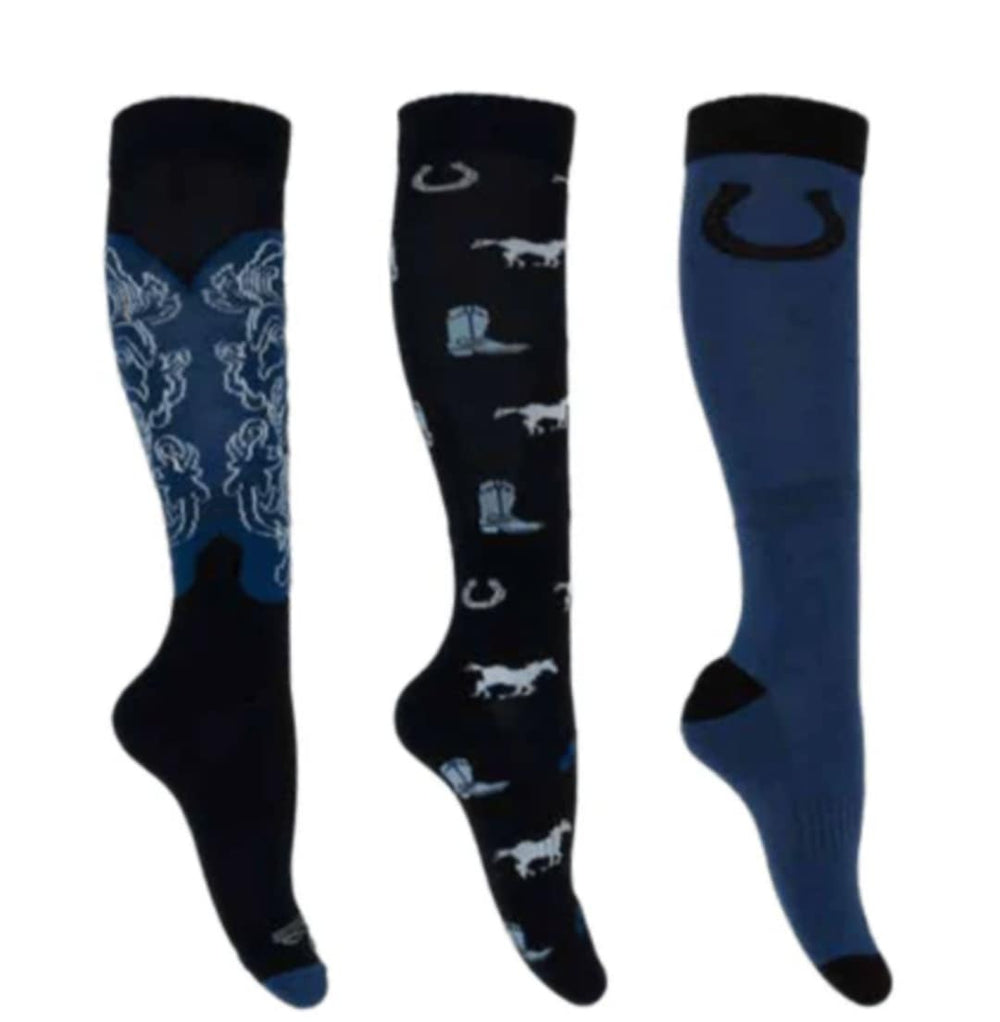 Thomas Cook 3 pack Western Tall Riding Socks Ladies 8 - 11