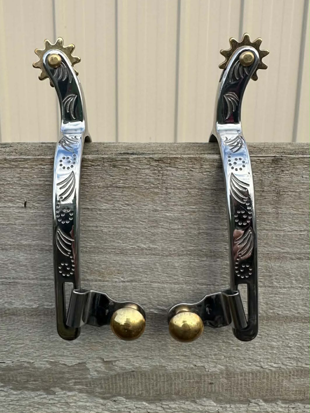 Spurs -  Ladies stainless steel spurs with brass rowel