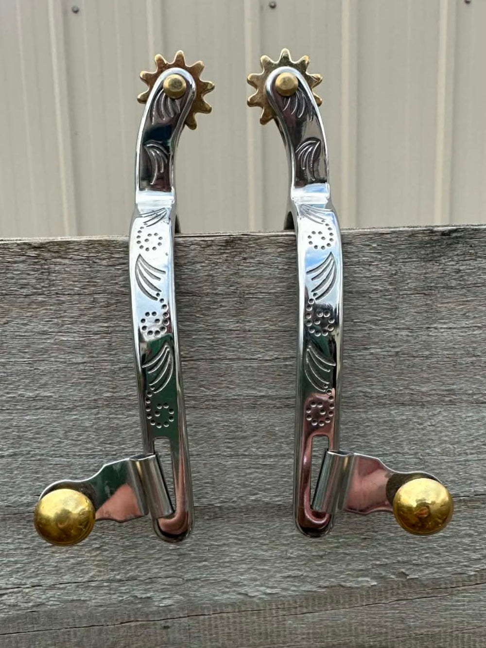 Spurs -  Ladies stainless steel spurs with brass rowel