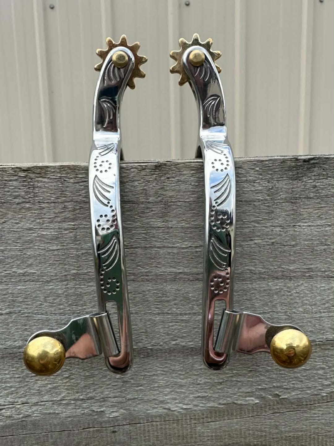 Spurs -  Ladies stainless steel spurs with brass rowel