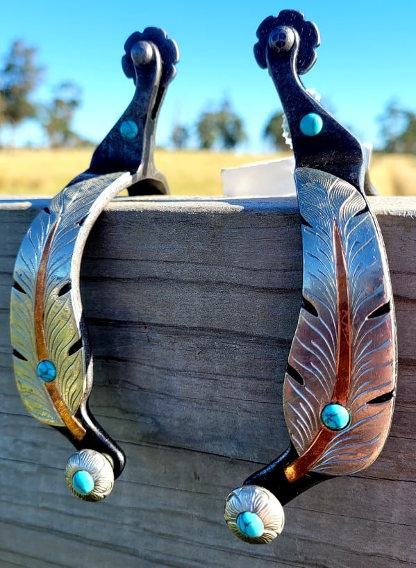 Spurs - Western Metalab Ladies Festher Spur Set
