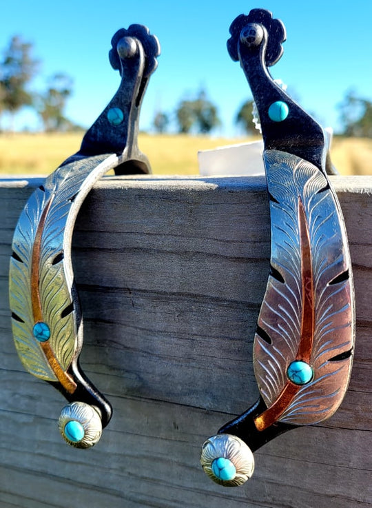 Spurs - Western Metalab Ladies Festher Spur Set