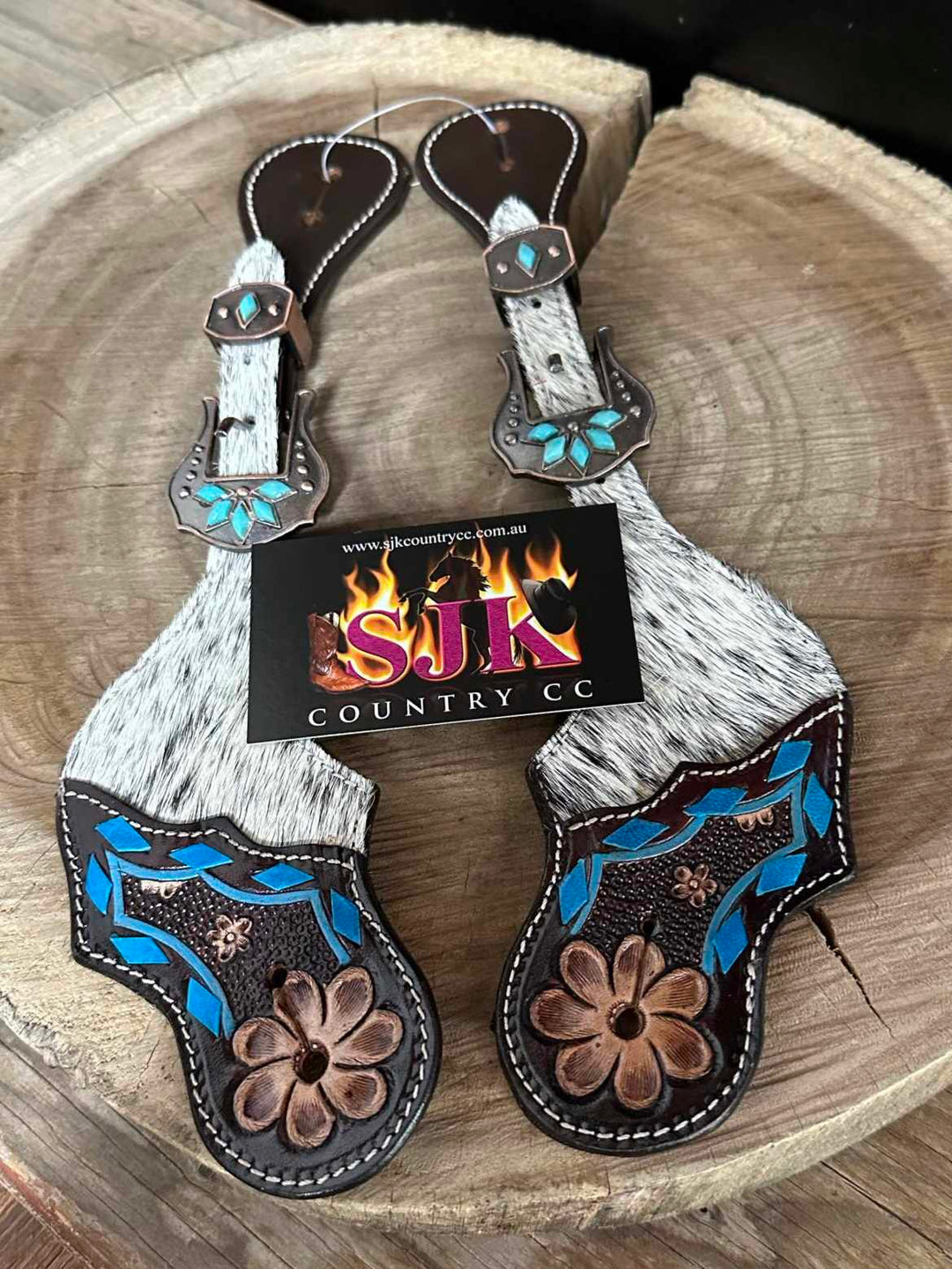 Straps -  Ladies Hide Spur Straps Fancy Buckles