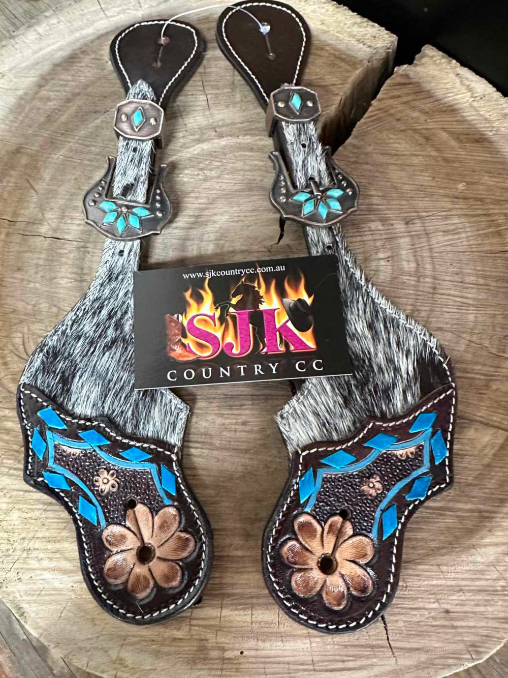 Straps -  Ladies Hide Spur Straps Fancy Buckles