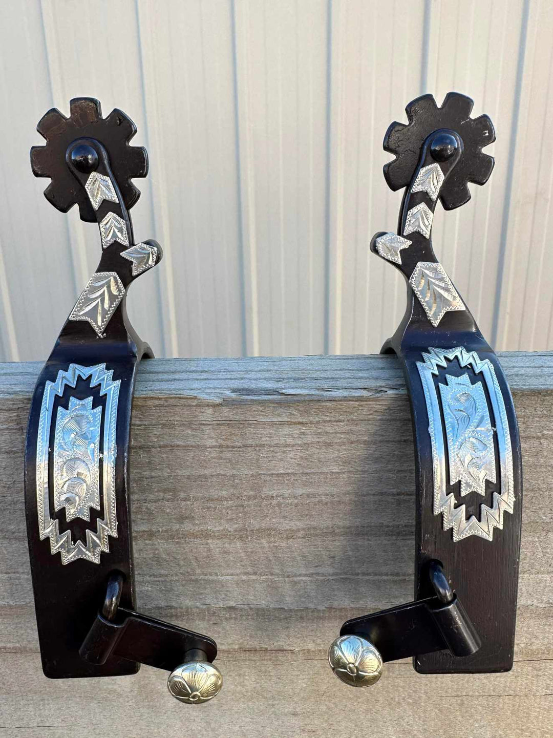 Spur - Black Steel Spur with Navajo Detail