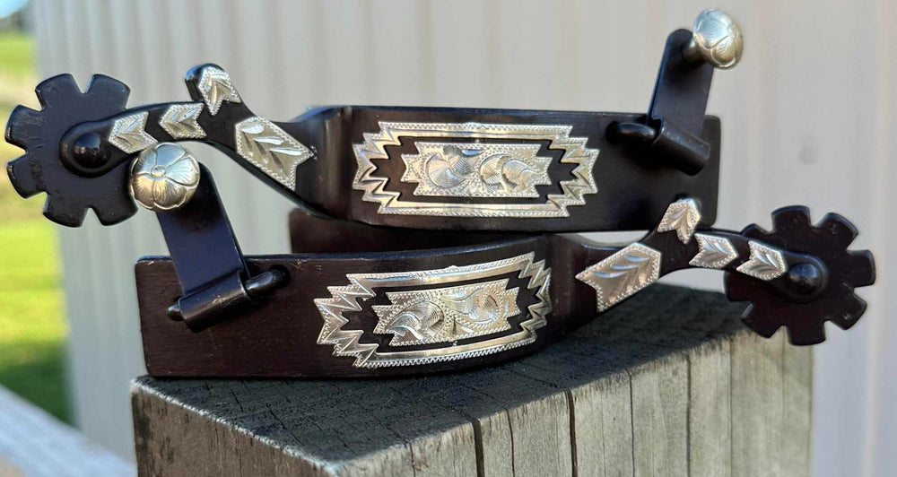 Spur - Black Steel Spur with Navajo Detail