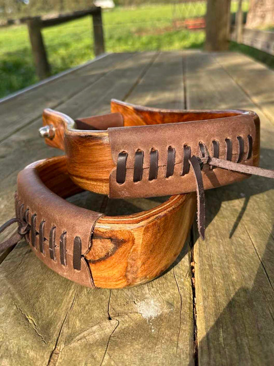 Stirrups - Angled Mahogany Wooden Stirrups