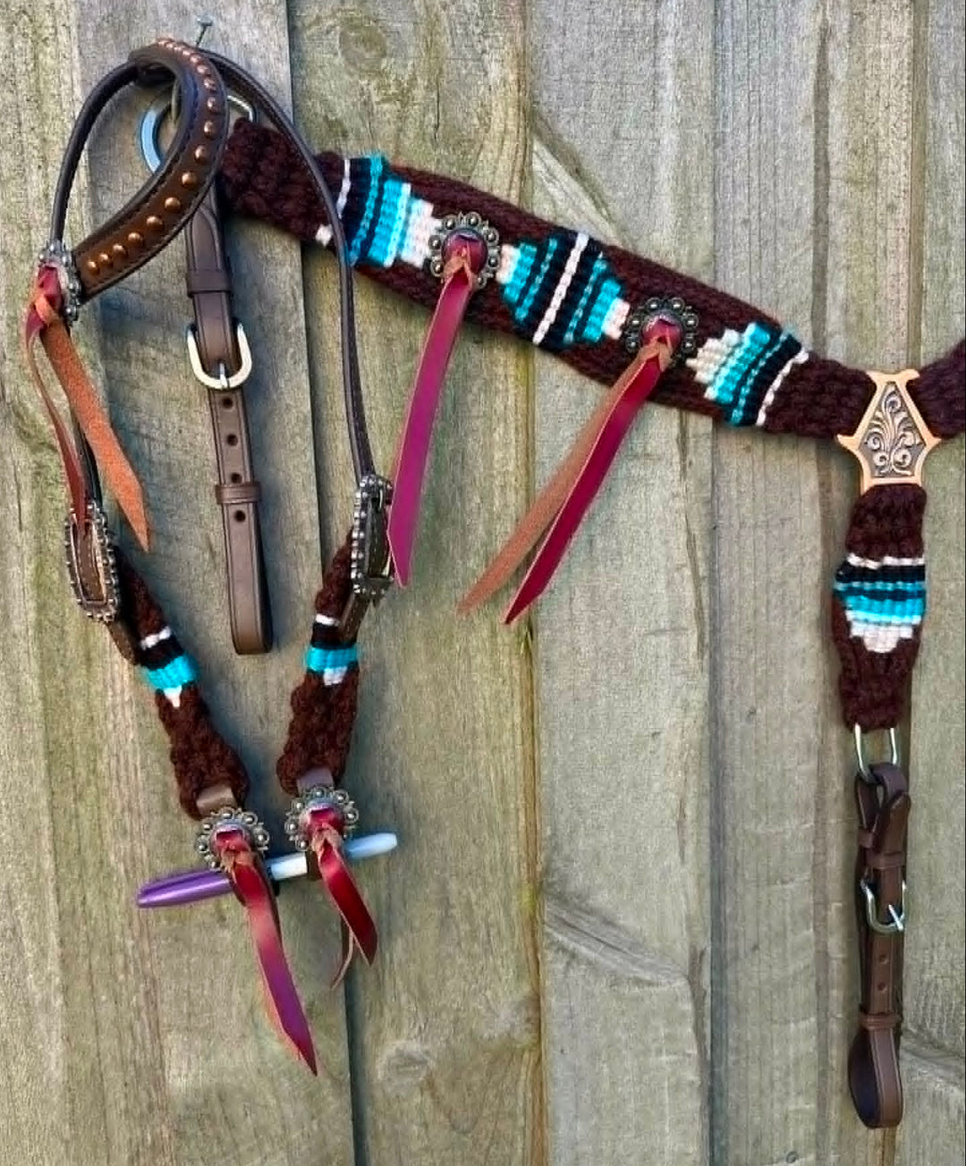 Western Tack Set - PONY Mohair One Ear Bridle and Matching Breastplate