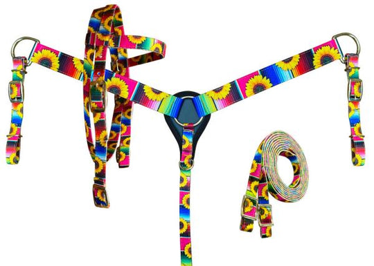 Western Tack Set - PONY Nylon Browband Bridle and Matching Breastplate