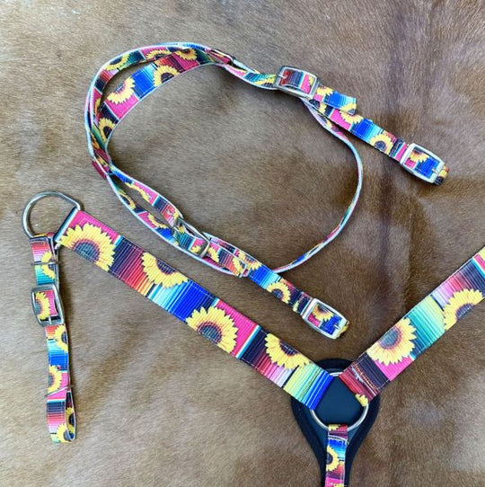 Western Tack Set - PONY Nylon Browband Bridle and Matching Breastplate