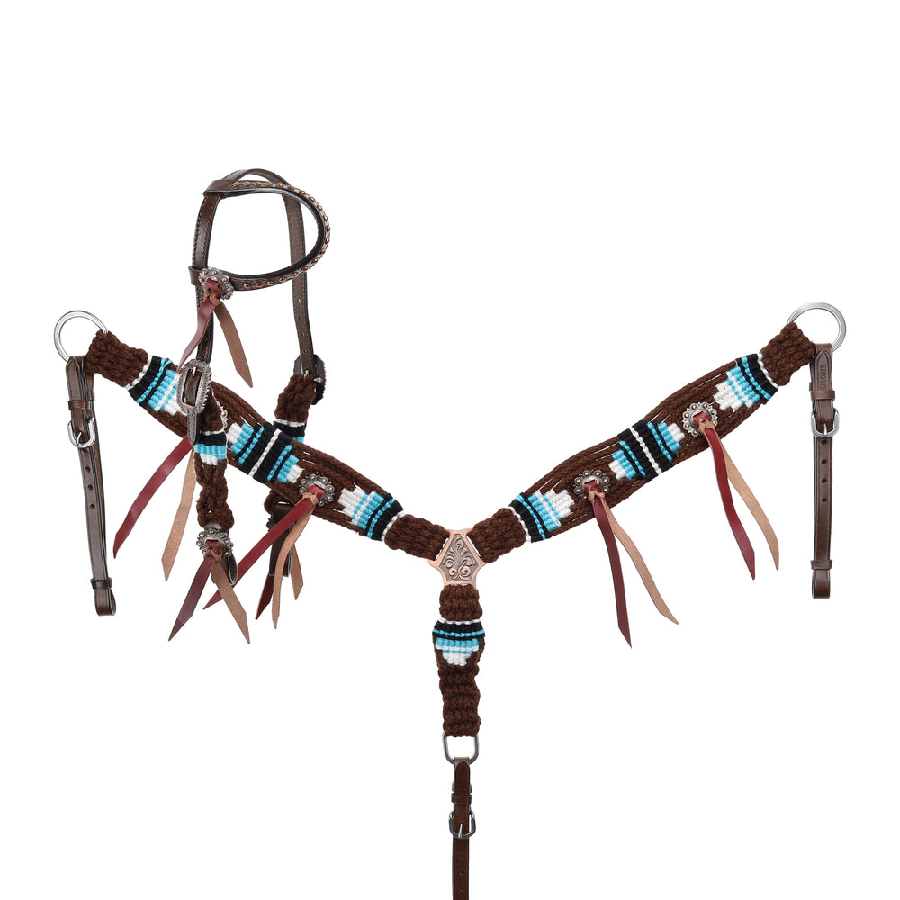 Western Tack Set - PONY Mohair One Ear Bridle and Matching Breastplate