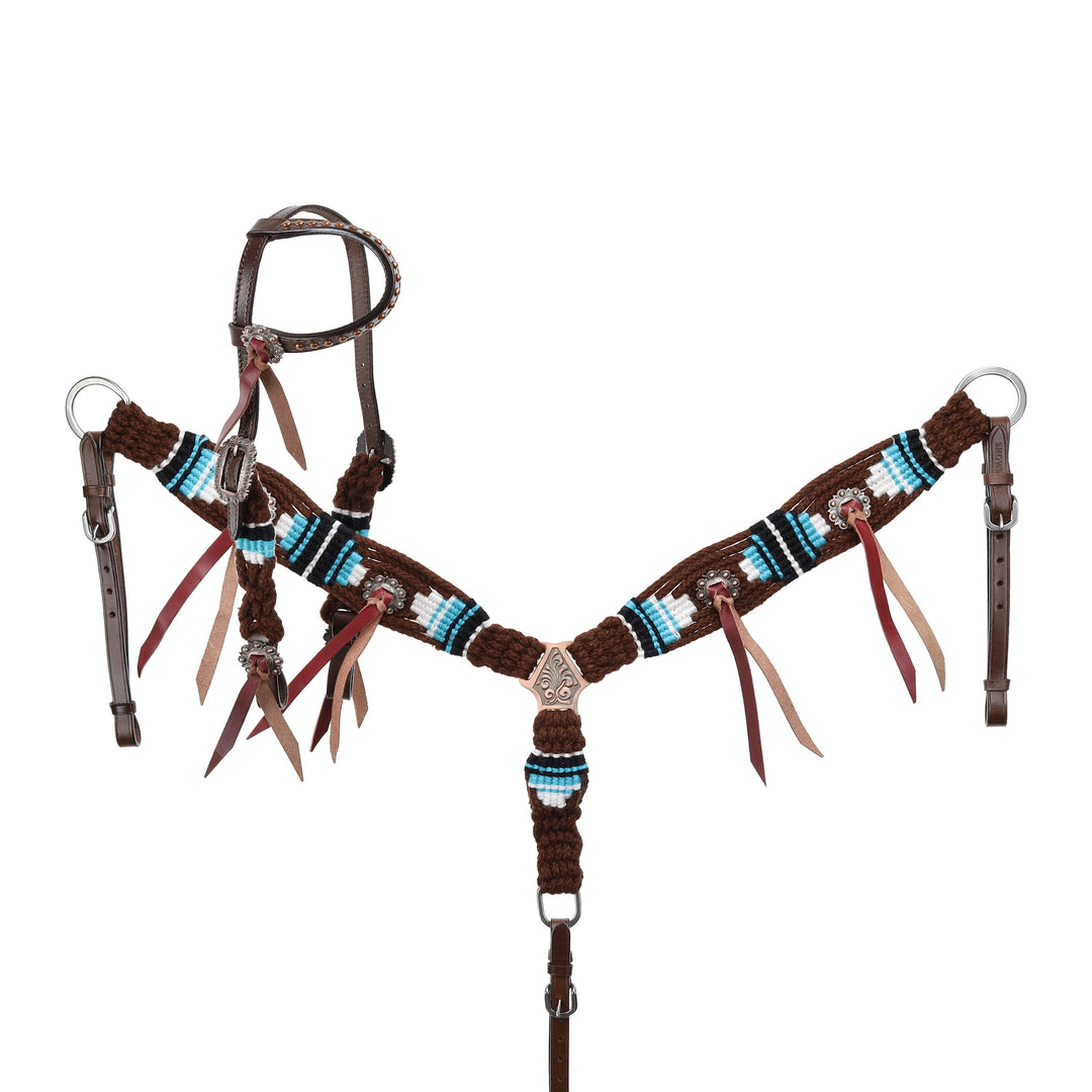 Western Tack Set - PONY Mohair One Ear Bridle and Matching Breastplate