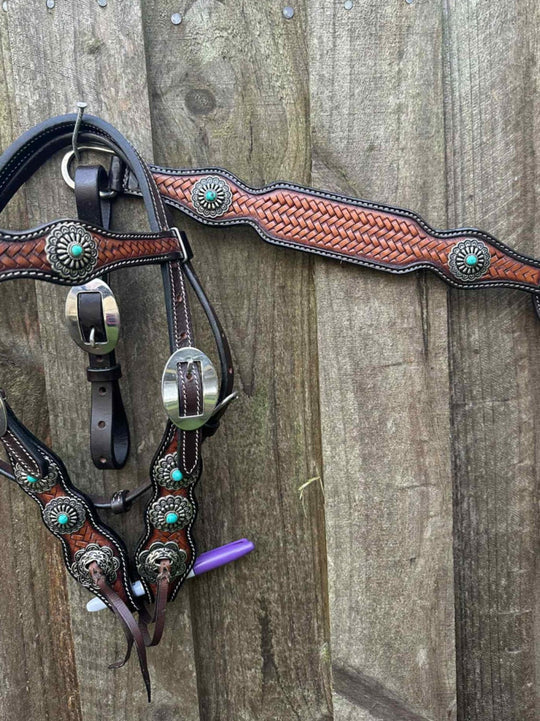 Western Tack Set -  Pony  Leather Bridle/ Breastcollar Set