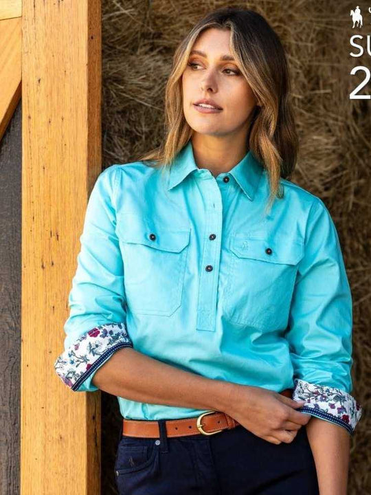 Thomas Cook Summer Cotton Work Shirt -Aqua